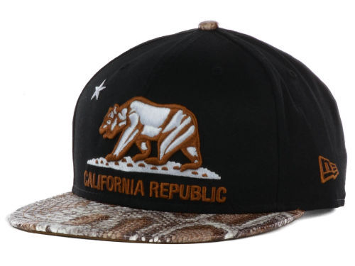 Califomia Republic Black Snapback Hat GF